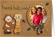 Happy Halloween Doll and Pumpkin Photo Card