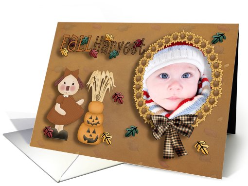 Fall Harvest Doll and Pumpkin Photo card (850547)