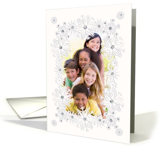 Embossed Look Sparkle Snowflake Photo card (851600)