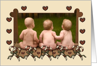 Candy and Hearts Cutout Photo Card