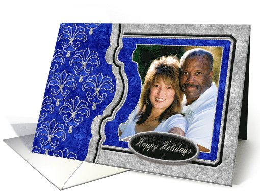 Blue Velvet Embossed-look Holiday card (980945)