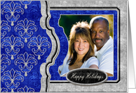 Blue Velvet Embossed-look Holiday Card