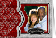 Red Velvet Embossed-look Holiday Card