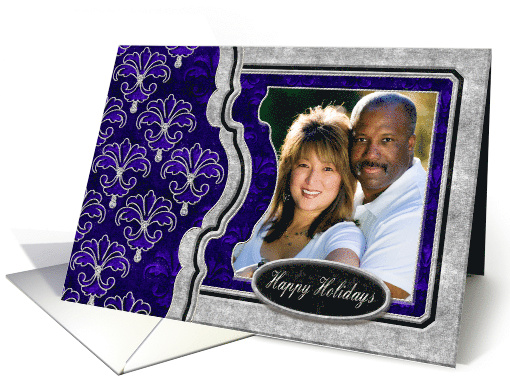 Purple Velvet Embossed-look Holiday card (980949)