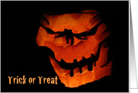 Scary Pumpkin Trick-or-Treat for Halloween card