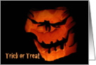 Scary Pumpkin Trick-or-Treat for Halloween card