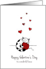 Happy Valentine’s Day - For fianc - Cute cat hugging yarn card