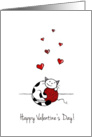 Happy Valentine’s Day - General - Cute cat hugging yarn card