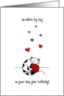 Happy Leap Year Birthday / February 29th - Cute cat hugs yarn card
