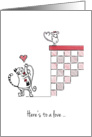 Happy Valentine’s Day for partner, Cat sings to mouse card