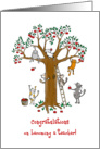 Congratulations on new job - Becoming a teacher - Cats in apple tree card