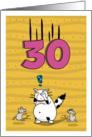 Happy 30th Birthday, Not over the hill just yet, Cat and mice card