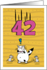 Happy 42nd Birthday, Not over the hill just yet, Cat and mice card