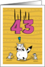 Happy 43rd Birthday, Not over the hill just yet, Cat and mice card