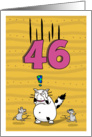 Happy 46th Birthday, Not over the hill just yet, Cat and mice card