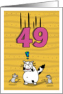 Happy 49th Birthday, Not over the hill just yet, Cat and mice card