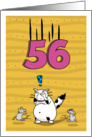 Happy 56th Birthday, Not over the hill just yet, Cat and mice card