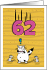 Happy 62nd Birthday, Not over the hill just yet, Cat and mice card