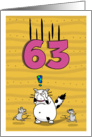Happy 63rd Birthday, Not over the hill just yet, Cat and mice card