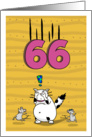Happy 66th Birthday, Not over the hill just yet, Cat and mice card