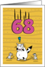 Happy 68th Birthday, Not over the hill just yet, Cat and mice card