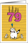 Happy 79th Birthday, Not over the hill just yet, Cat and mice card
