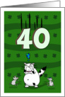 Happy 40th birthday on St. Patrick’s Day, Cat and mice card