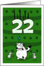 Happy 22nd birthday on St. Patrick’s Day, Cat and mice card