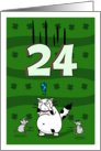 Happy 24th birthday on St. Patrick’s Day, Cat and mice card