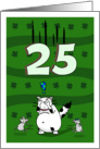 Happy 25th birthday on St. Patrick’s Day, Cat and mice card