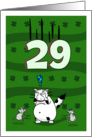 Happy 29th birthday on St. Patrick’s Day, Cat and mice card