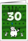 Happy 30th birthday on St. Patrick’s Day, Cat and mice card