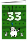 Happy 33rd birthday on St. Patrick’s Day, Cat and mice card