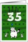 Happy 35th birthday on St. Patrick’s Day, Cat and mice card