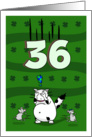 Happy 36th birthday on St. Patrick’s Day, Cat and mice card