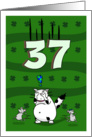 Happy 37th birthday on St. Patrick’s Day, Cat and mice card