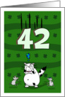 Happy 42nd birthday on St. Patrick’s Day, Cat and mice card