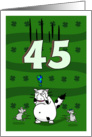 Happy 45th birthday on St. Patrick’s Day, Cat and mice card