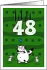 Happy 48th birthday on St. Patrick’s Day, Cat and mice card