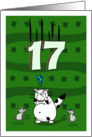 Happy 17th birthday on St. Patrick’s Day, Cat and mice card