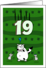 Happy 19th birthday on St. Patrick’s Day, Cat and mice card