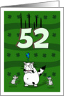 Happy 52nd birthday on St. Patrick’s Day, Cat and mice card