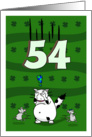 Happy 54th birthday on St. Patrick’s Day, Cat and mice card