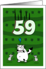 Happy 59th birthday on St. Patrick’s Day, Cat and mice card