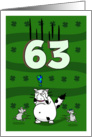 Happy 63rd birthday on St. Patrick’s Day, Cat and mice card