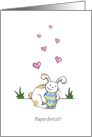 Paste fericit, Happy Easter in Romanian, Cute Bunny Rabbit with Egg card