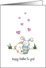 Hoppy Easter to You, Cute Bunny Rabbit with Egg card