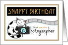 Happy birthday to photographer, Cute cat hugs camera card