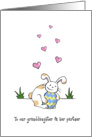 Happy Easter to our granddaughter and partner, Cute bunny rabbit card