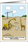 General employee anniversary, Business card, Giraffe meets cranes card